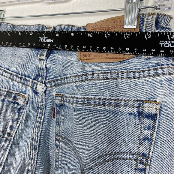 Levis 550 Jeans Womens Light Wash Relaxed Tapered Raw Hem Zip Fly Red Tab Denim - Picture 6 of 15